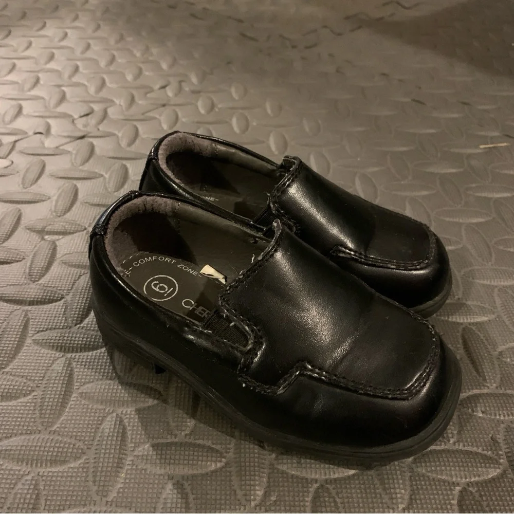 Dress Shoes Classic Black Kids Loafers Toddler Boys Size 6 Slip On Cherokee